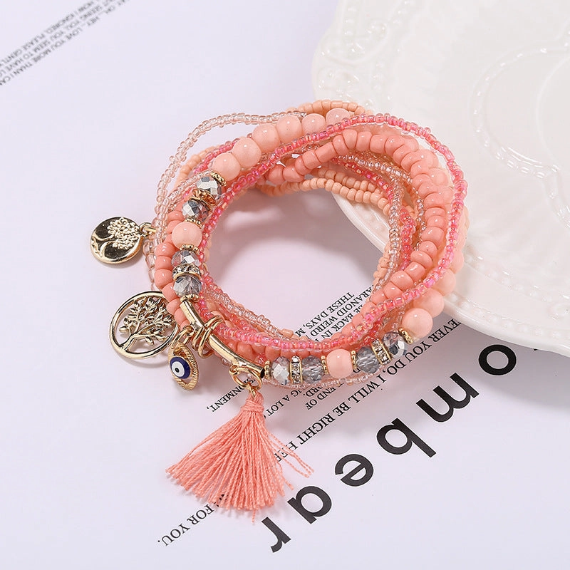 Wholesale Colorful Rice Beads Multilayer Bracelet