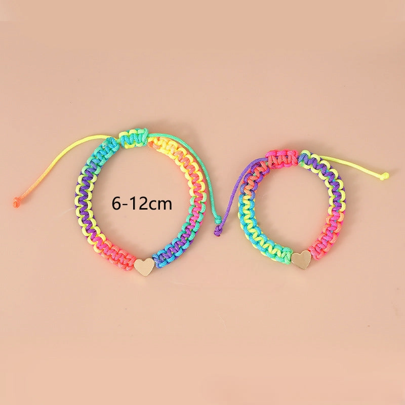 Wholesale Colorful Rope Parent-child Love Rainbow Bracelet