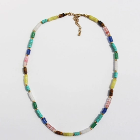 Wholesale Colorful Stone Brass Necklaces