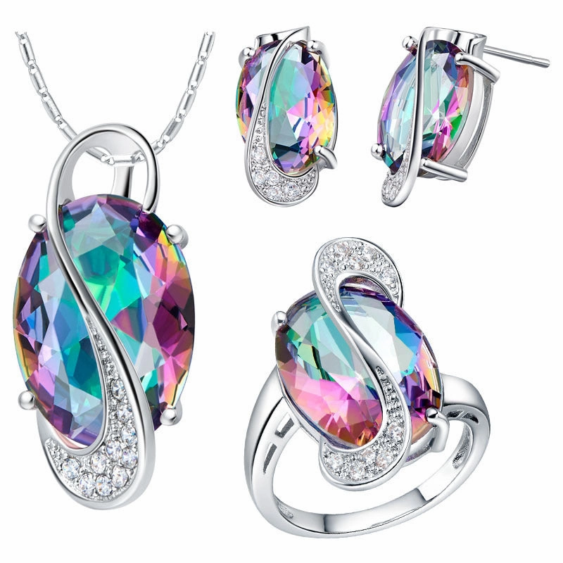 Wholesale Colorful Teal Set Metal Rings