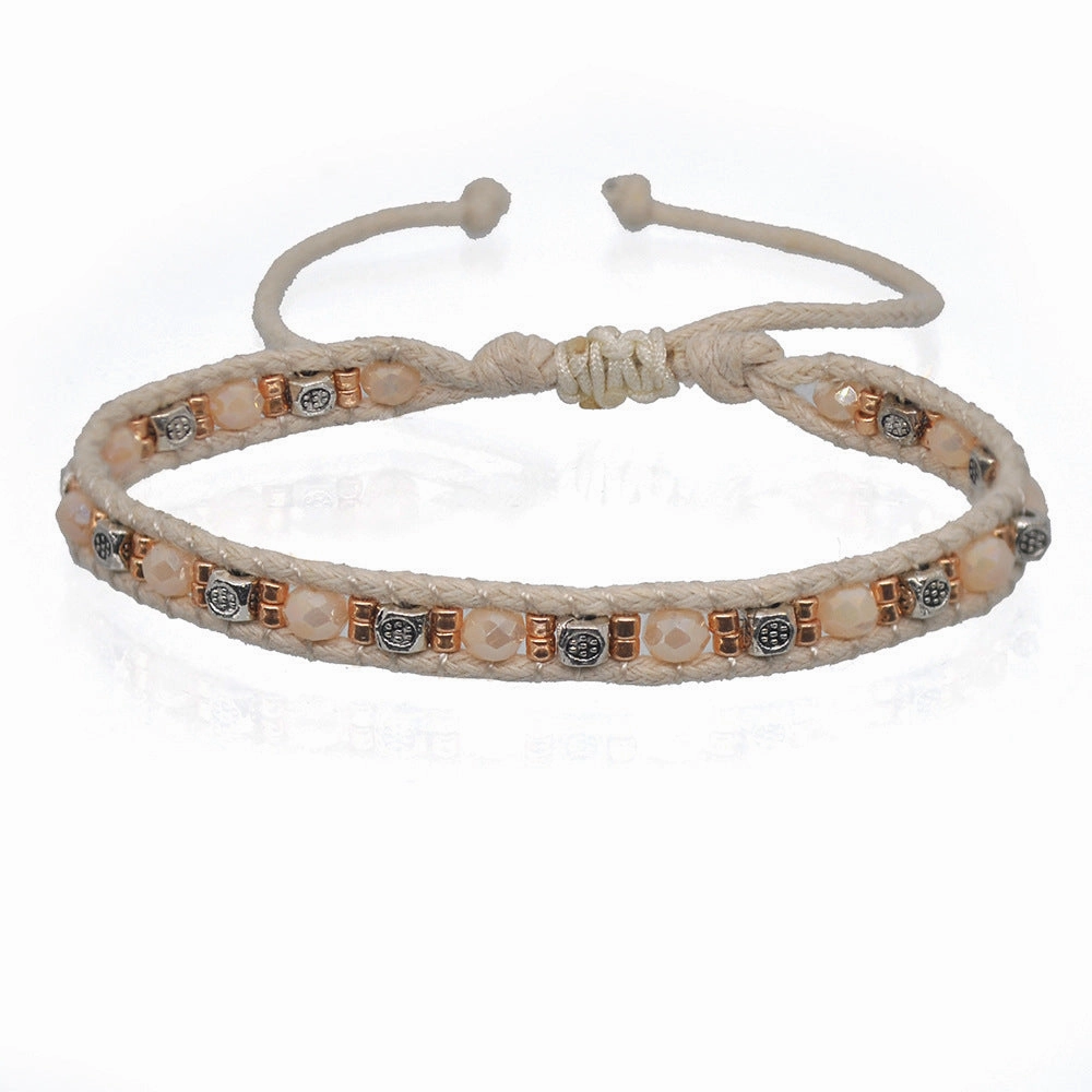 Wholesale Colorful Woven Hand Beaded Stacked Multilayer Bracelet