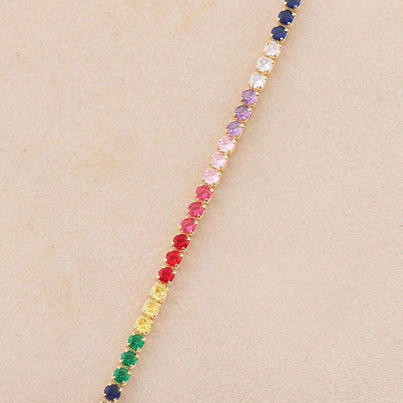 Wholesale Colorful Zircon Colorful Multicolor Zircon Claw Chain Necklaces