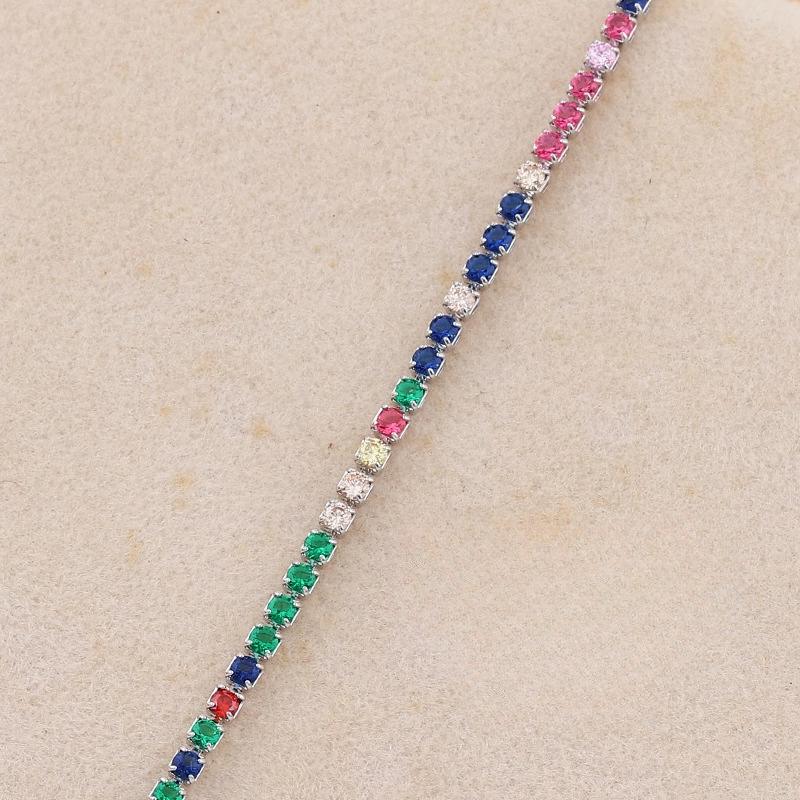 Wholesale Colorful Zircon Colorful Multicolor Zircon Claw Chain Necklaces