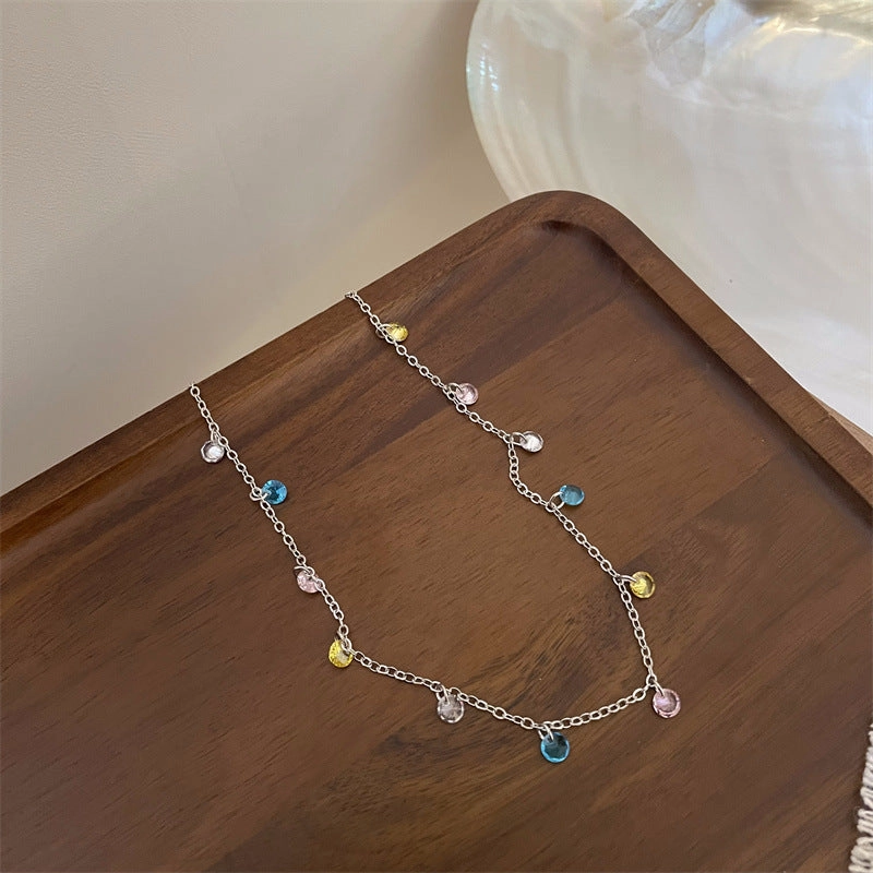 Wholesale Colorful Zircon Rainbow Metallic Necklaces