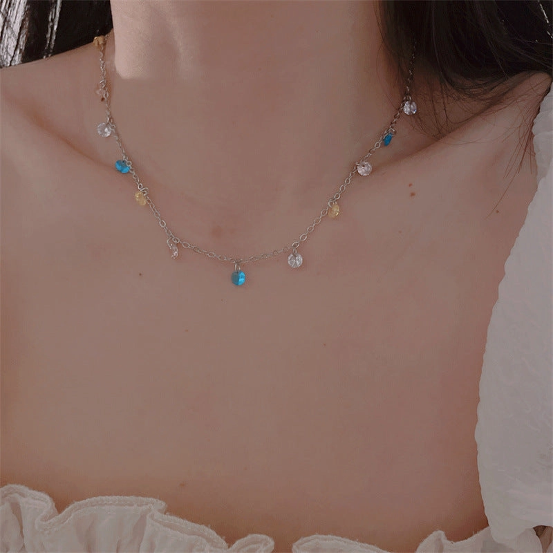 Wholesale Colorful Zircon Rainbow Metallic Necklaces