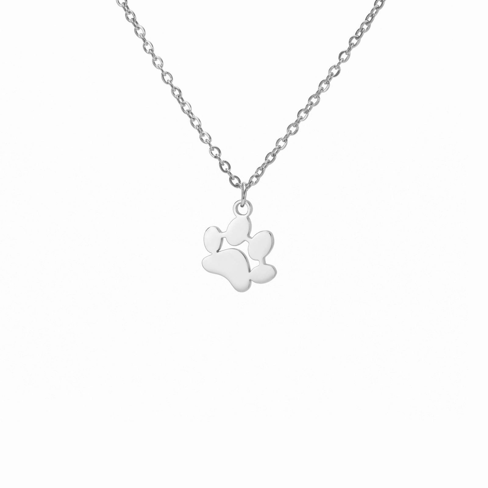 Wholesale Continuous Cat Paw Animal Footprint Pendant Stainless Steel Necklace