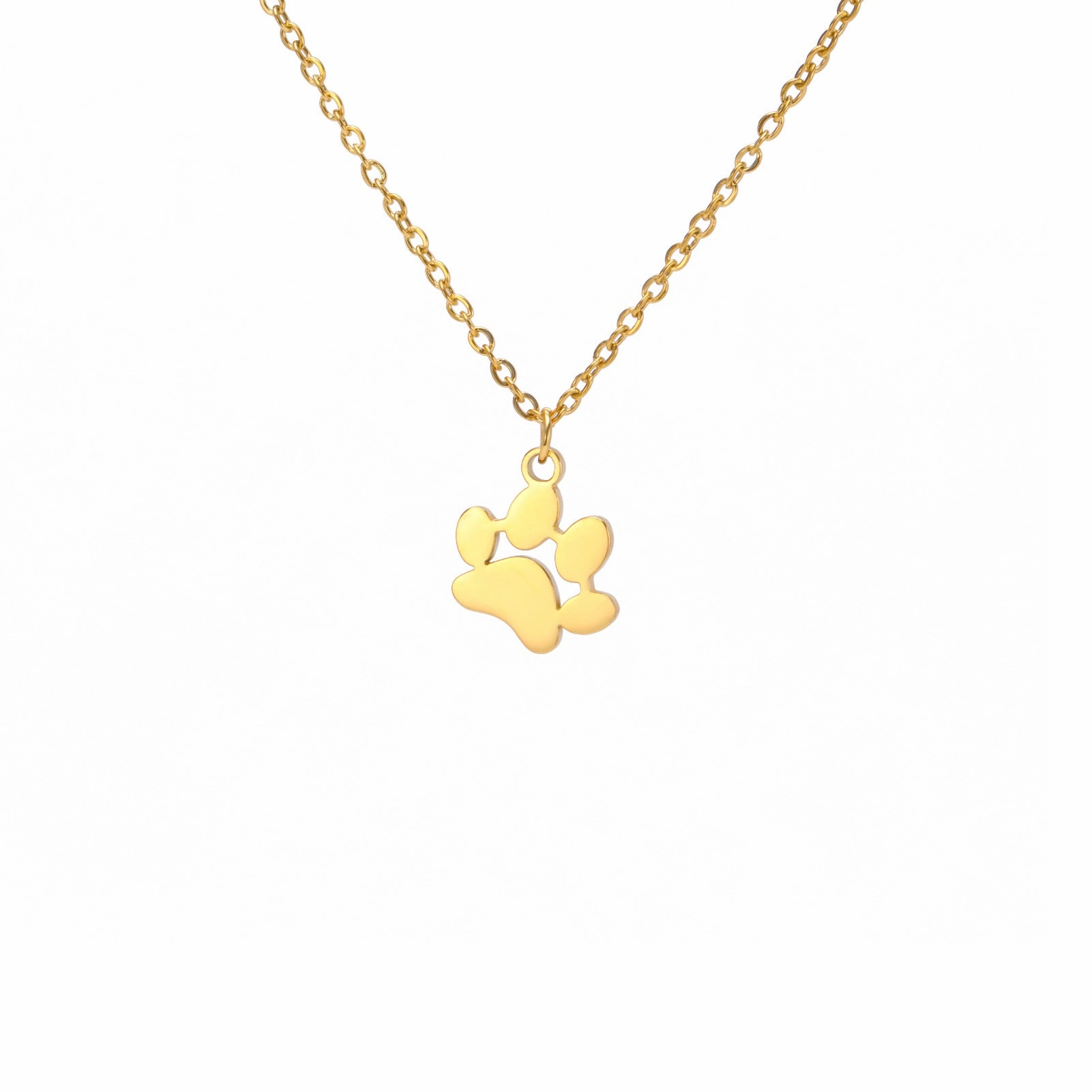 Wholesale Continuous Cat Paw Animal Footprint Pendant Stainless Steel Necklace