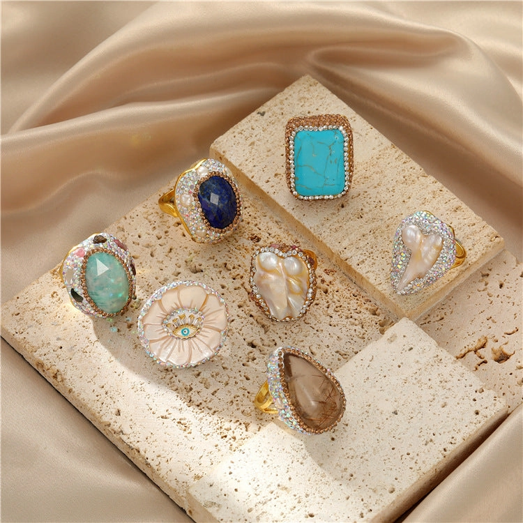 Wholesale Copper Antique Devil's Eye Turquoise Ring