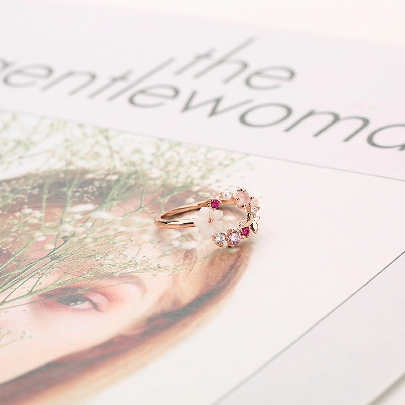 Wholesale Copper Butterfly Flower Rings