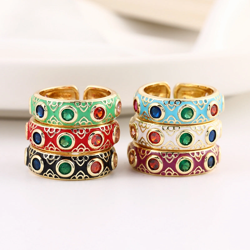 Wholesale Copper Devil Eye Opening Adjustable Ring