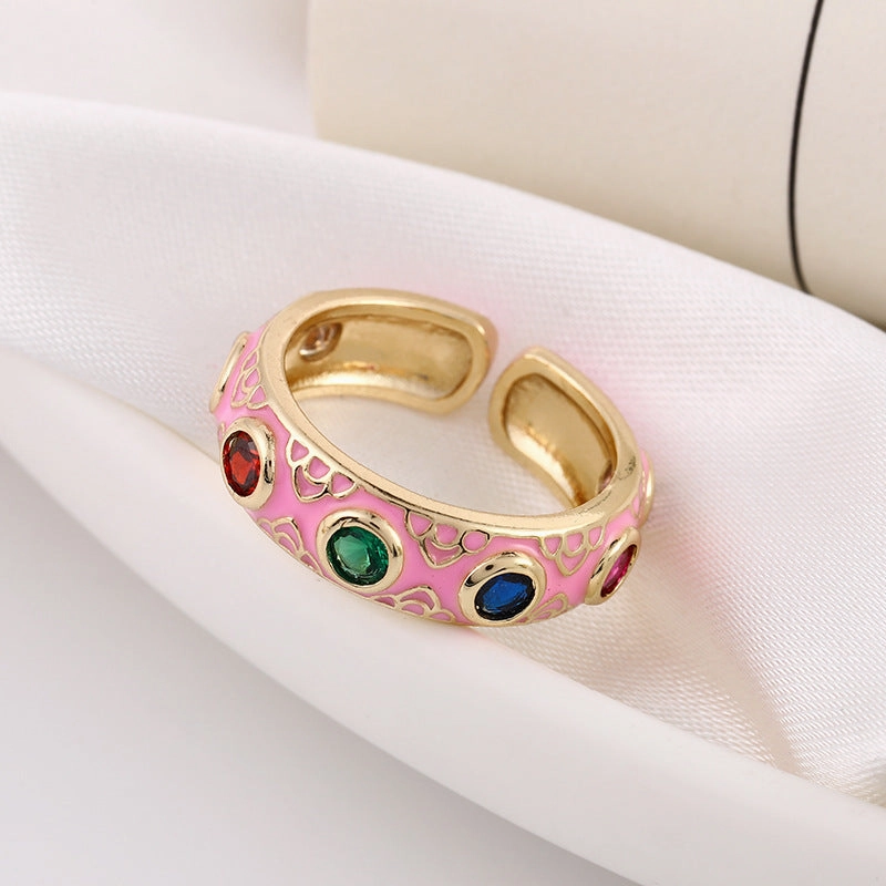 Wholesale Copper Devil Eye Opening Adjustable Ring
