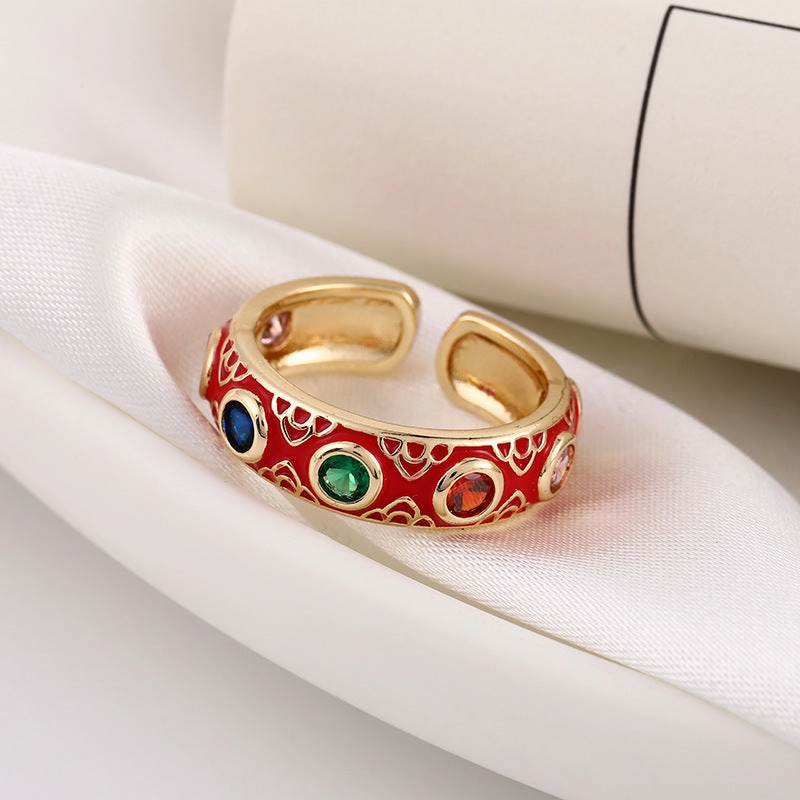Wholesale Copper Devil Eye Opening Adjustable Ring