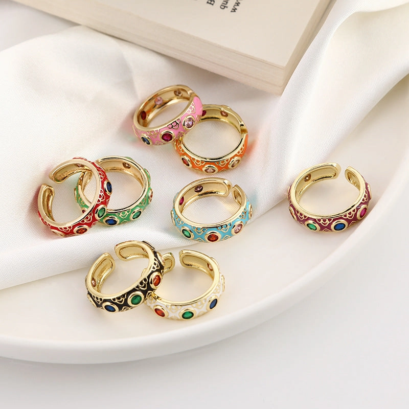 Wholesale Copper Devil Eye Opening Adjustable Ring