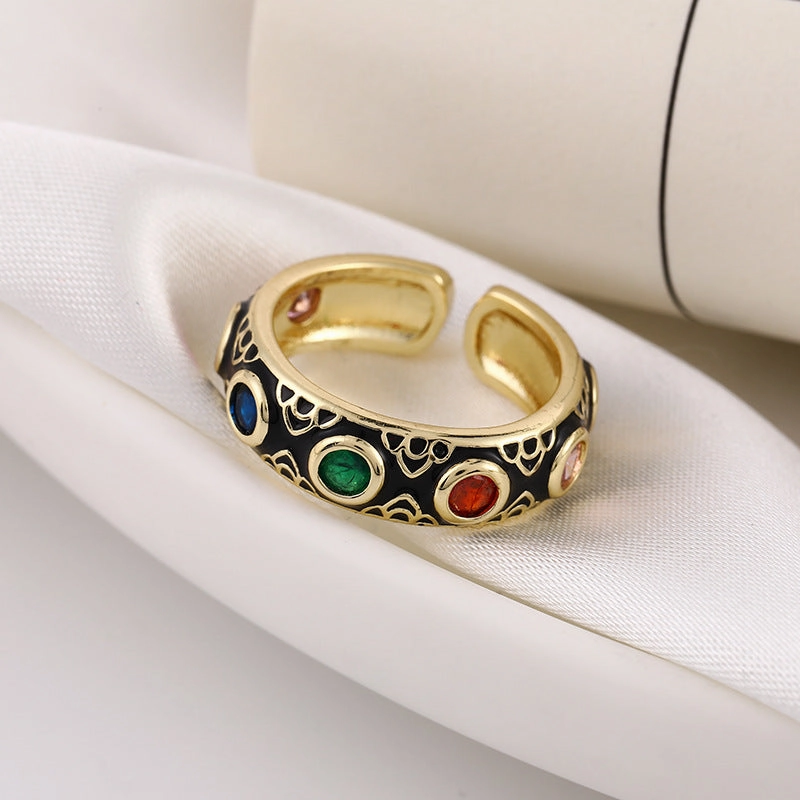 Wholesale Copper Devil Eye Opening Adjustable Ring