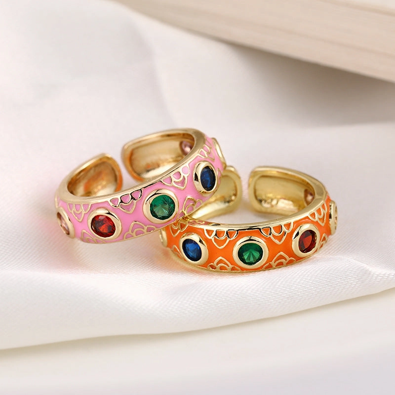 Wholesale Copper Devil Eye Opening Adjustable Ring