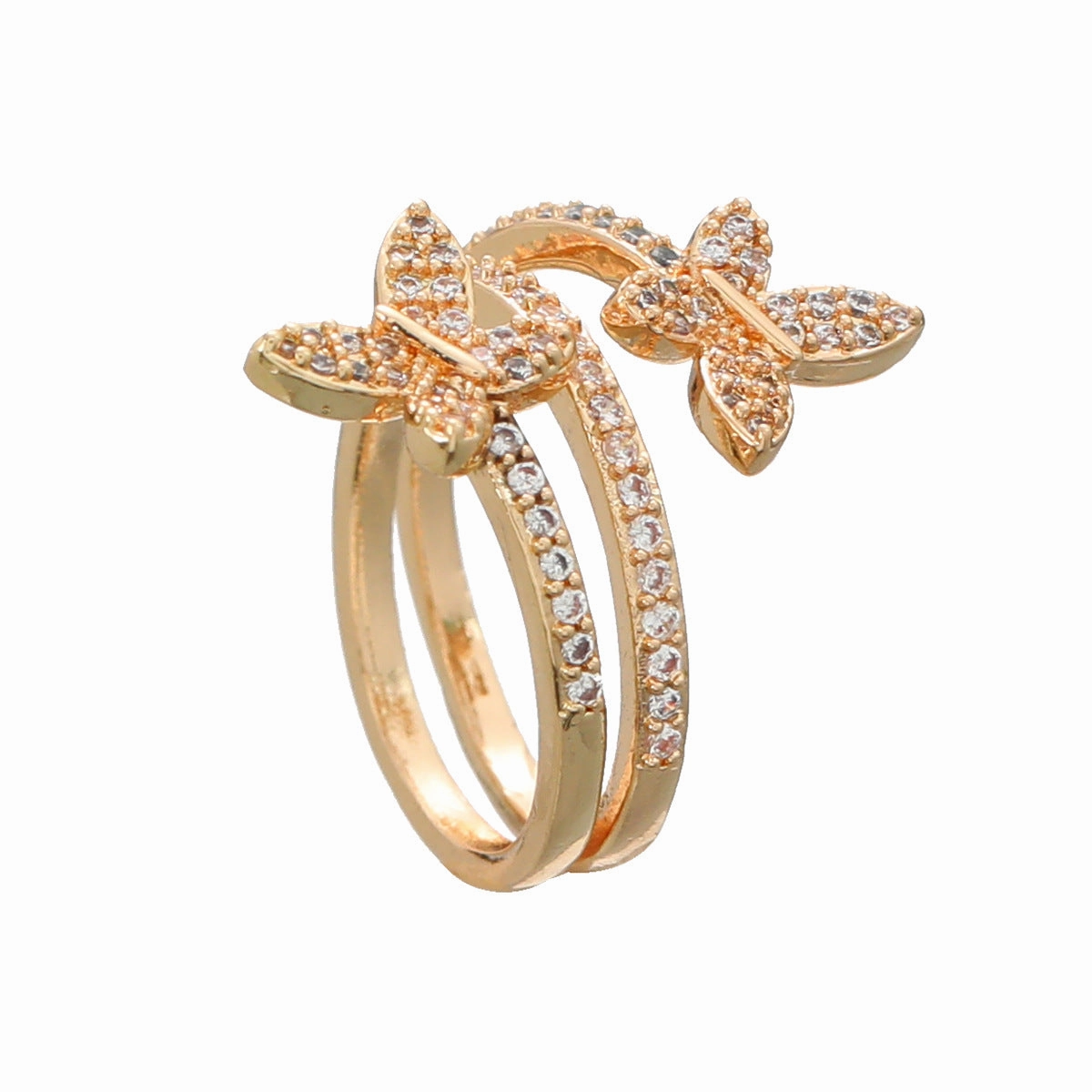 Wholesale Copper Diamond Butterfly Ring