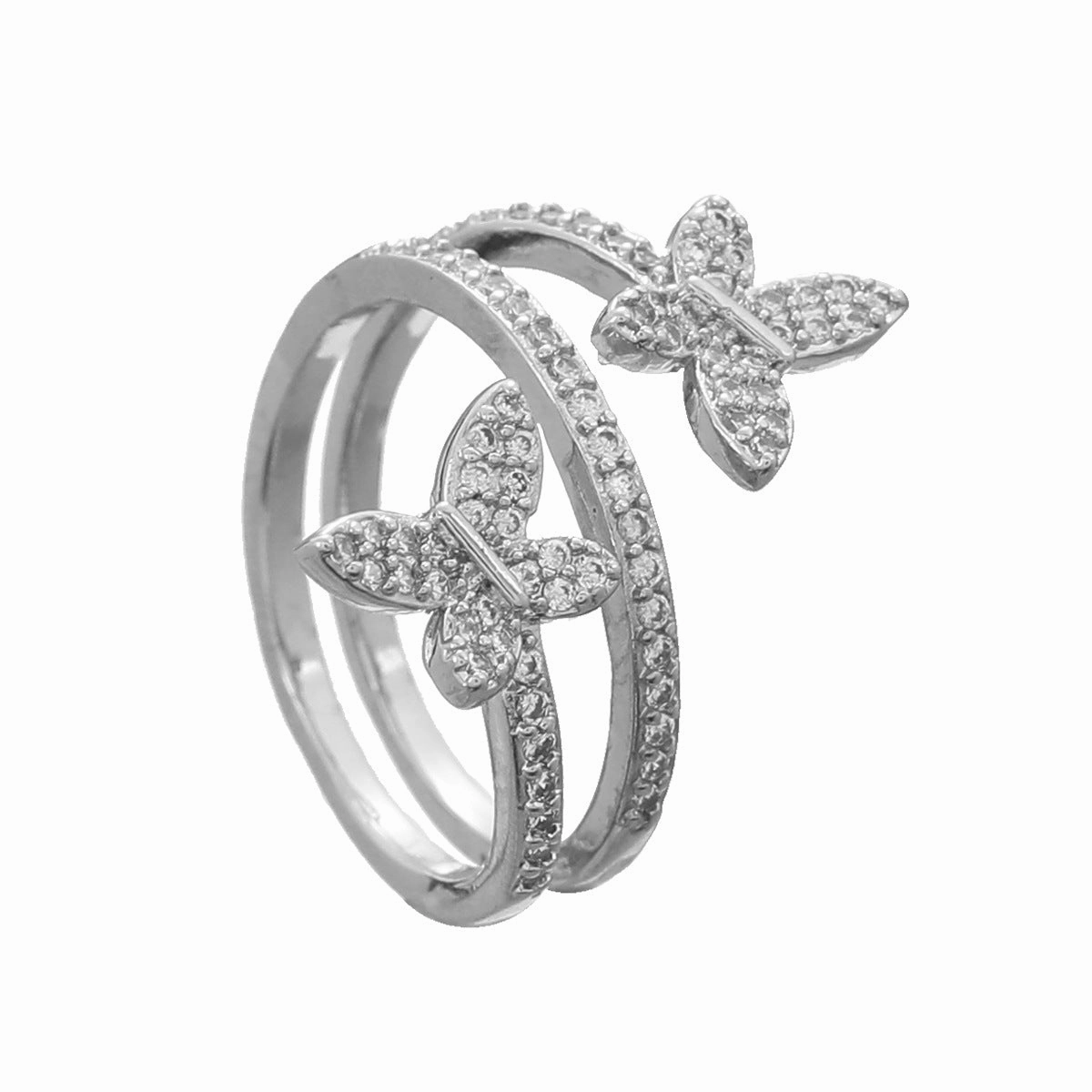 Wholesale Copper Diamond Butterfly Ring