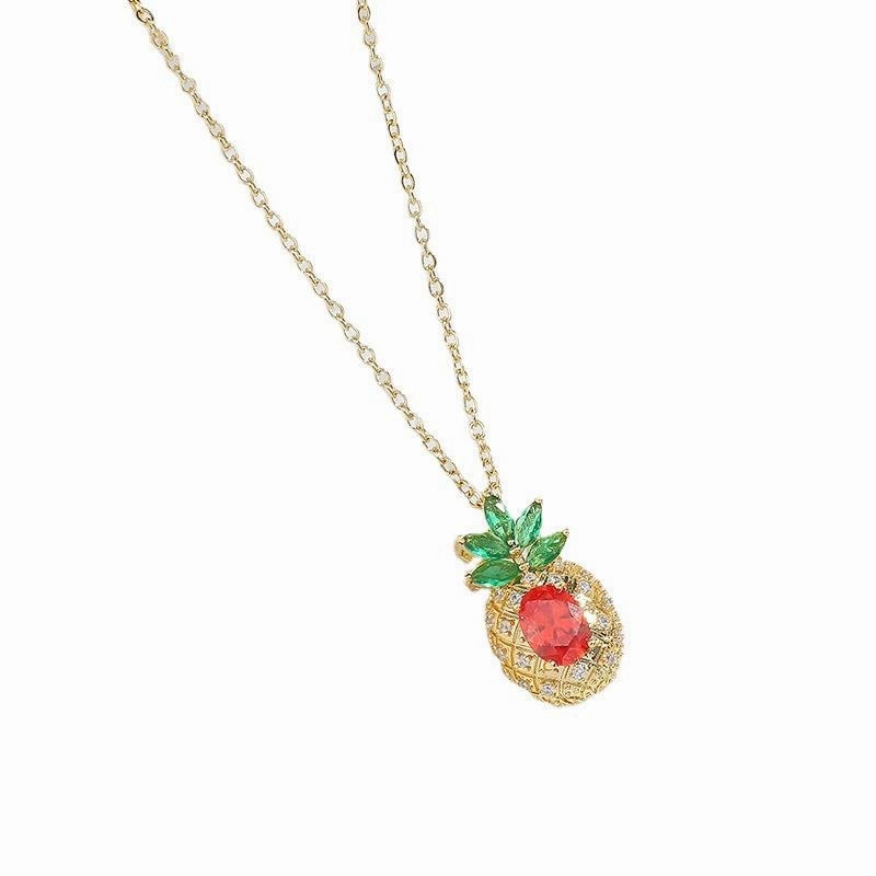 Wholesale Copper Diamond Carrot Pendant Creative Necklace
