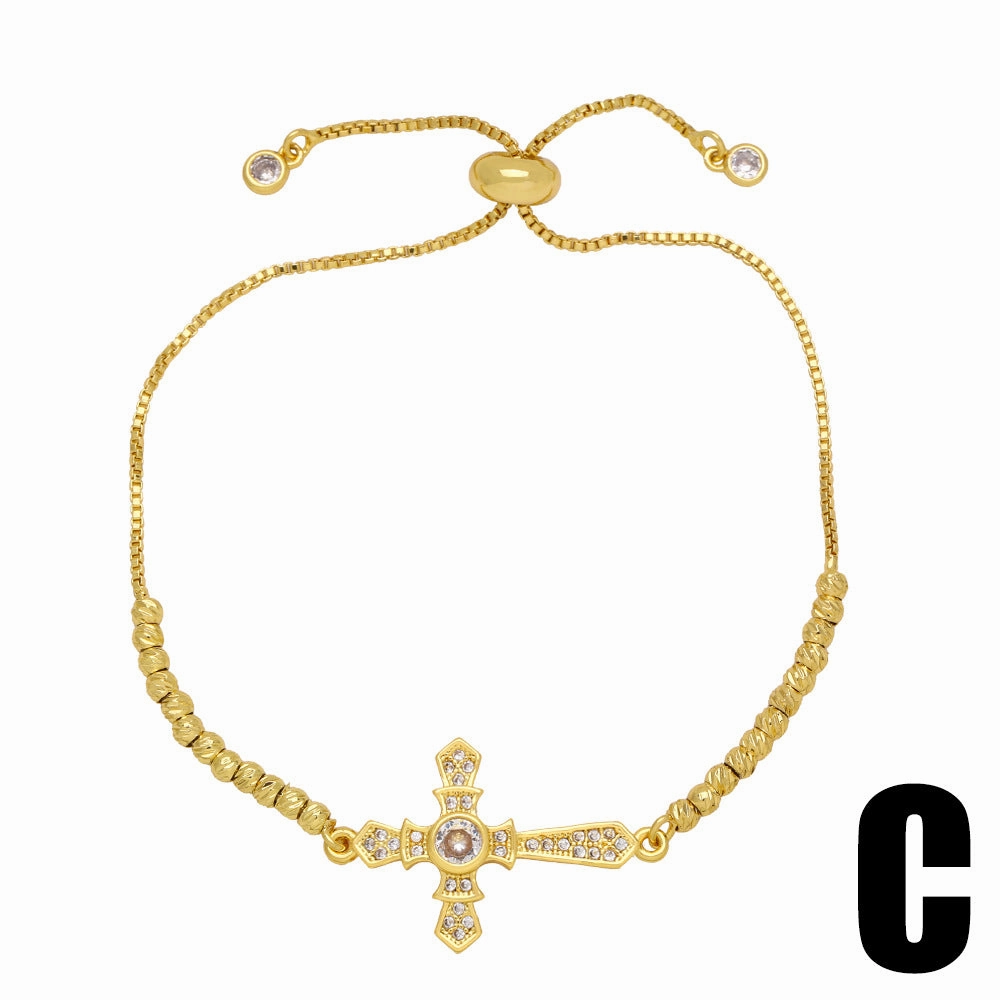 Wholesale Copper Diamond Cross Bracelet