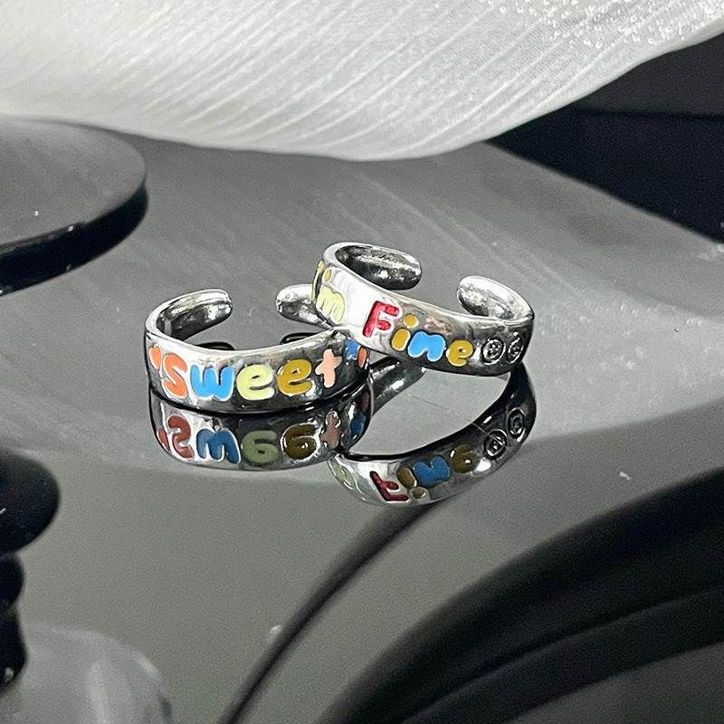 Wholesale Copper Drop Oil Letter Rings