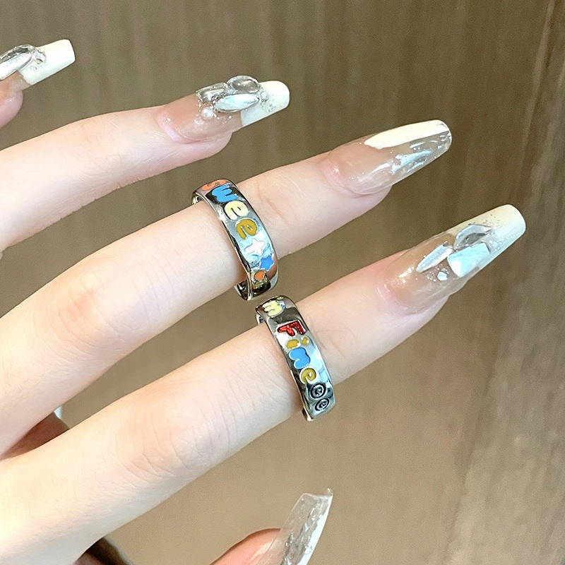 Wholesale Copper Drop Oil Letter Rings