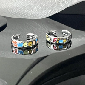 Wholesale Copper Drop Oil Letter Rings