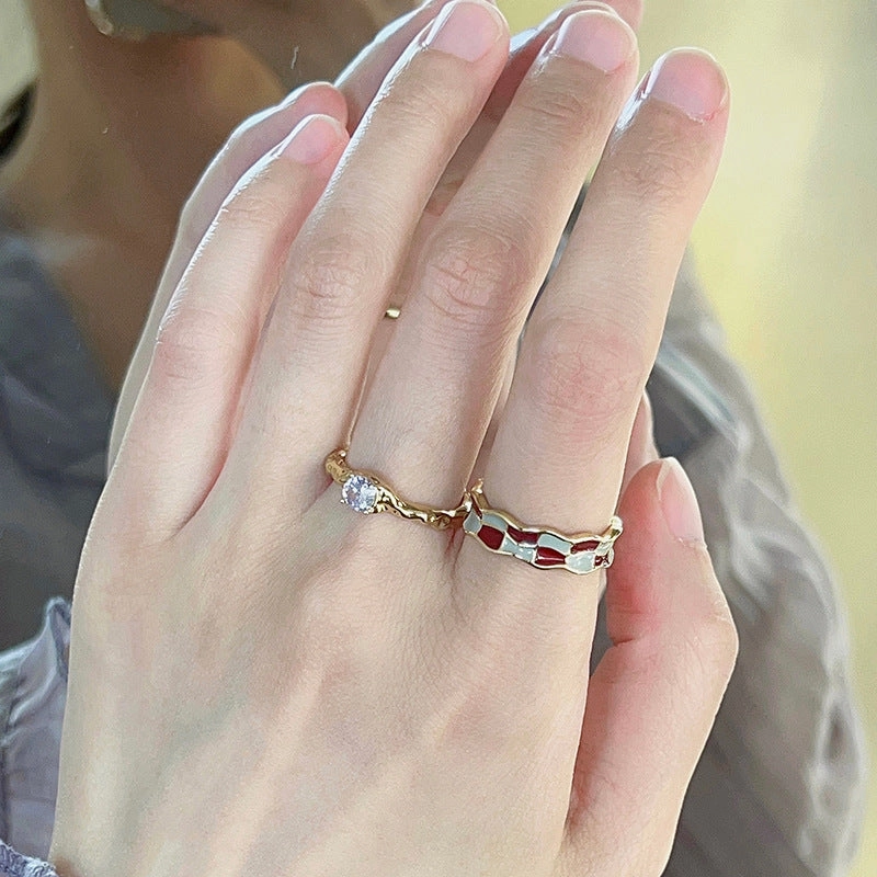 Wholesale Copper Enamel Zircon Ring