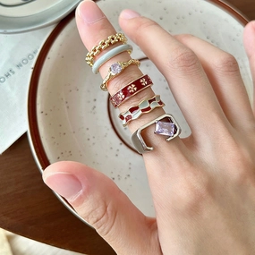 Wholesale Copper Enamel Zircon Ring