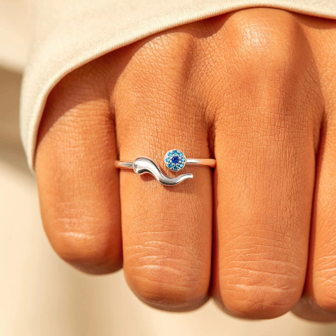 Wholesale Copper Evil Eye Adjustable Ring