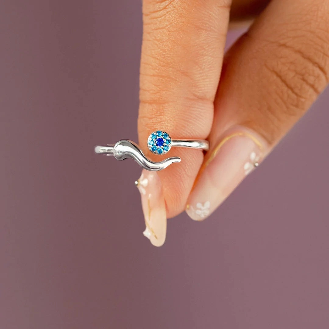 Wholesale Copper Evil Eye Adjustable Ring