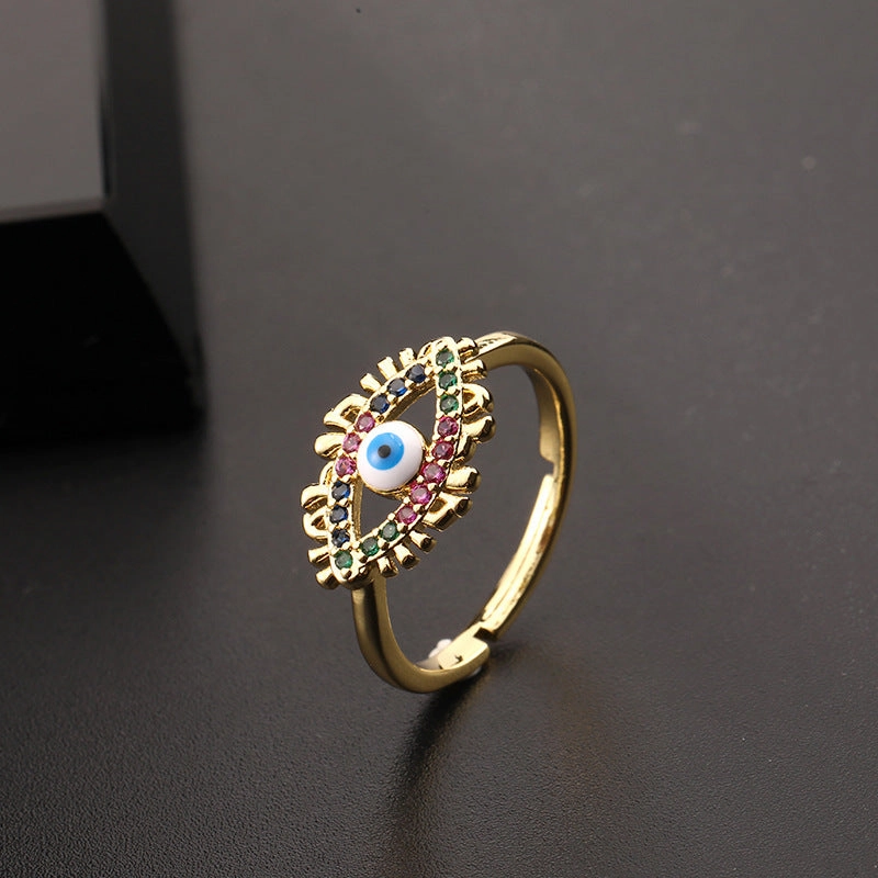 Wholesale Copper Evil Eye Open Ring