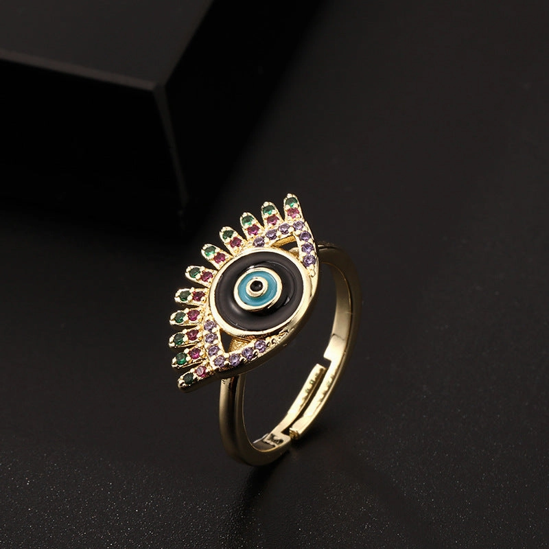 Wholesale Copper Evil Eye Open Ring