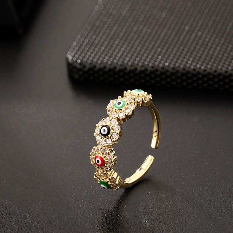 Wholesale Copper Evil Eye Open Ring