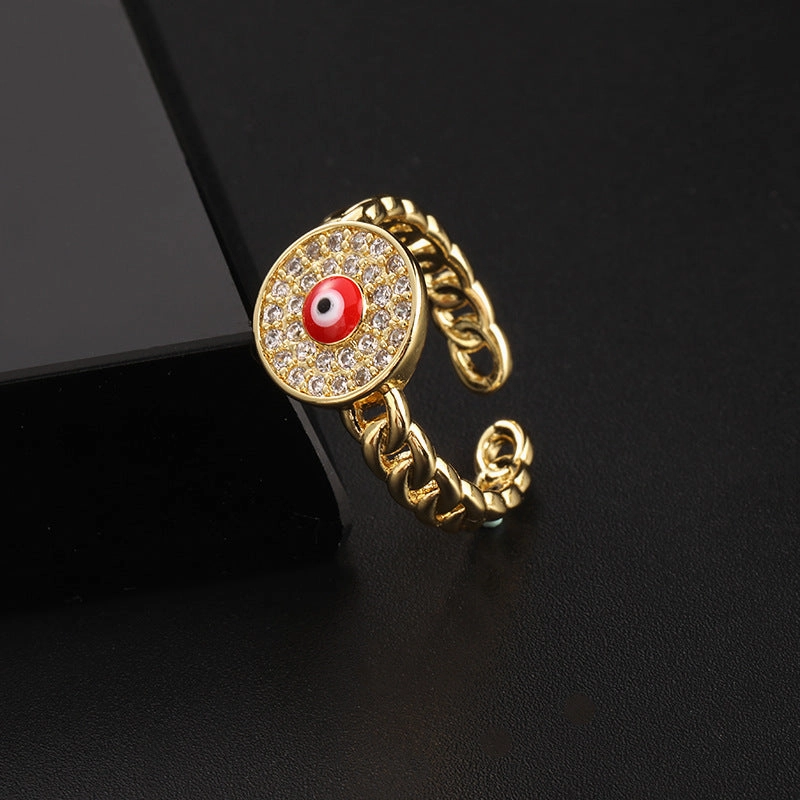 Wholesale Copper Evil Eye Open Ring