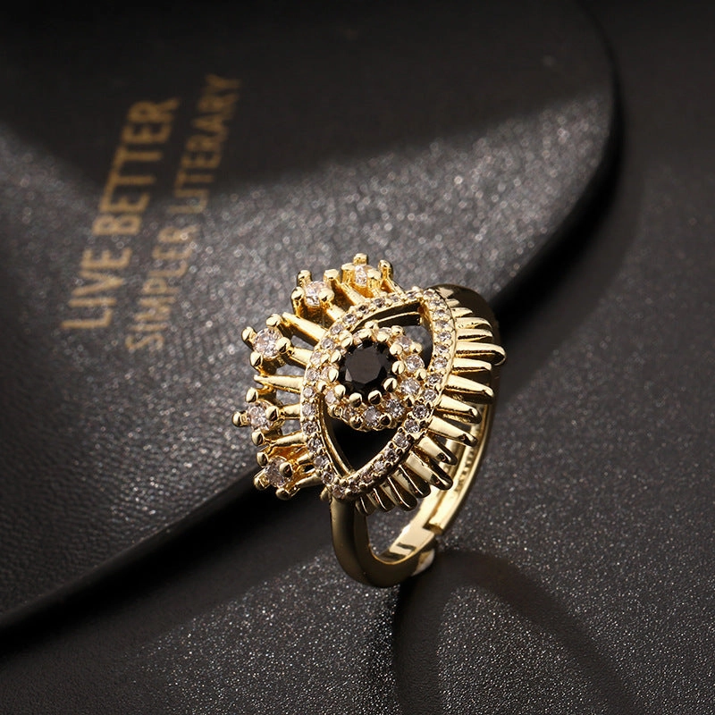 Wholesale Copper Evil Eye Open Ring