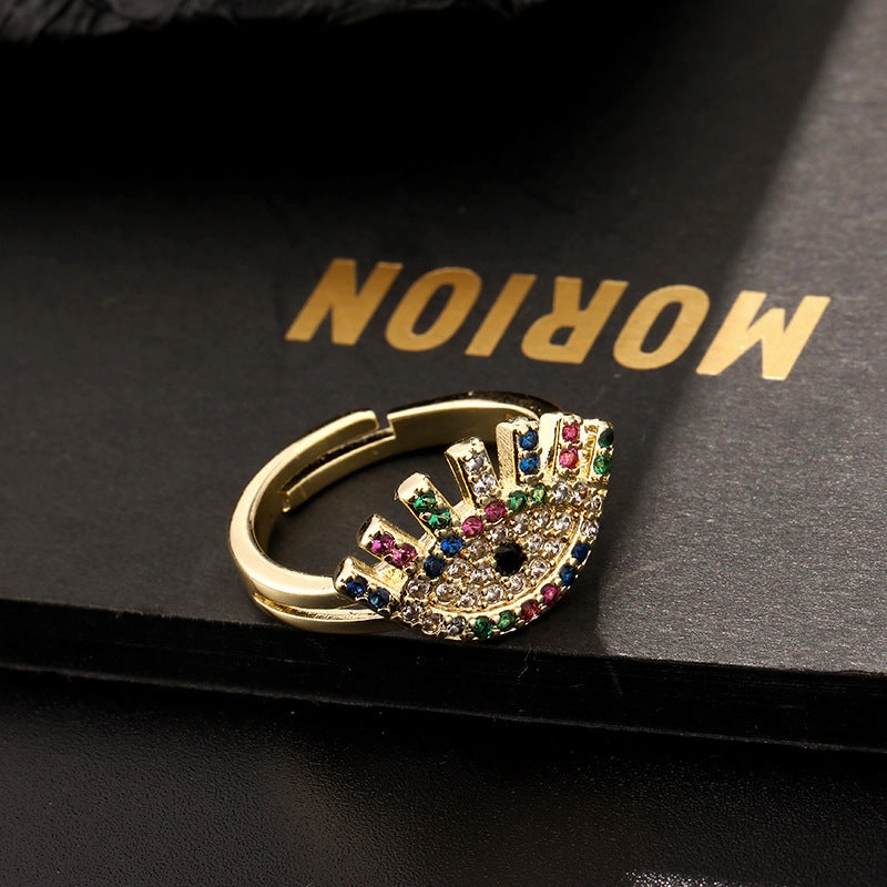 Wholesale Copper Evil Eye Open Ring