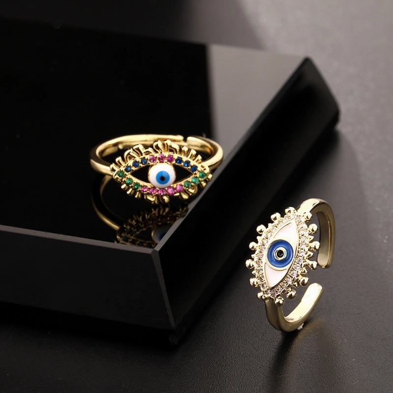 Wholesale Copper Evil Eye Open Ring
