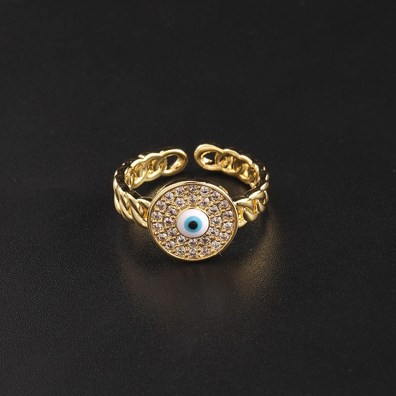 Wholesale Copper Evil Eye Open Ring