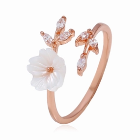 Wholesale Copper Flower Adjustable Rings