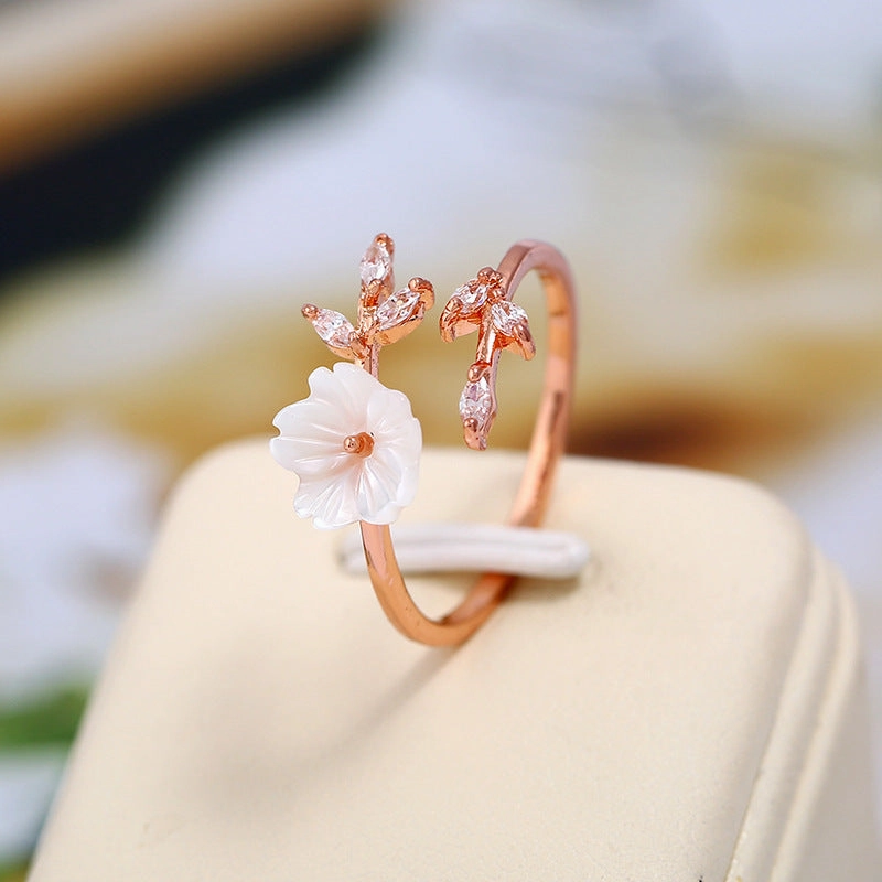 Wholesale Copper Flower Adjustable Rings