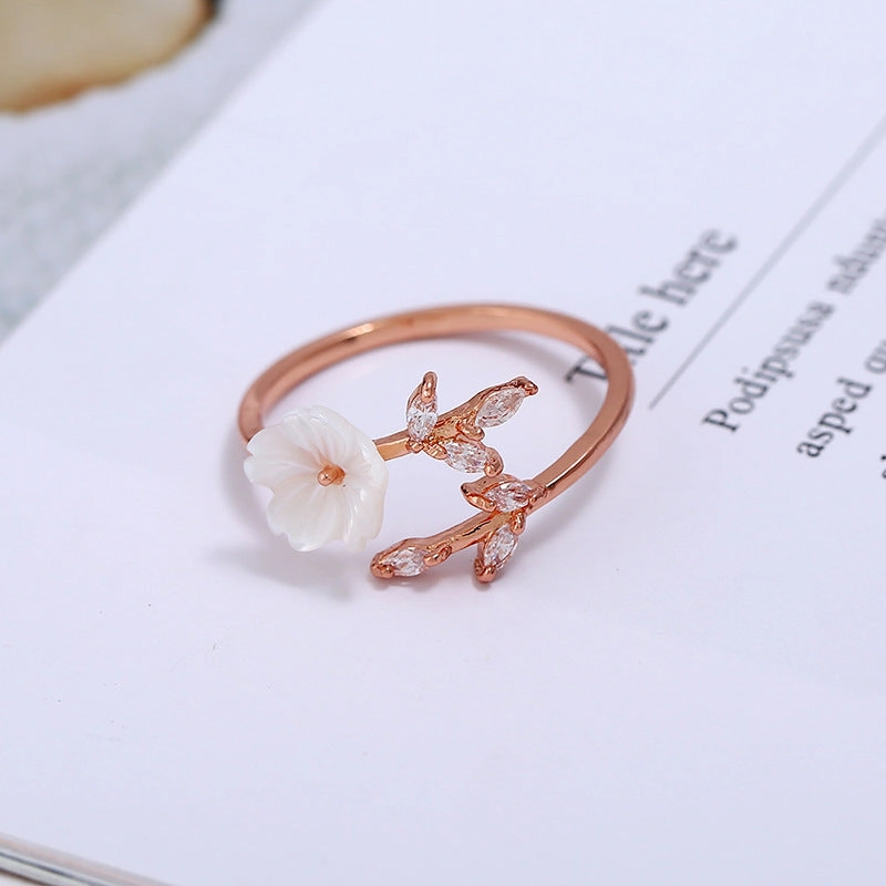 Wholesale Copper Flower Adjustable Rings