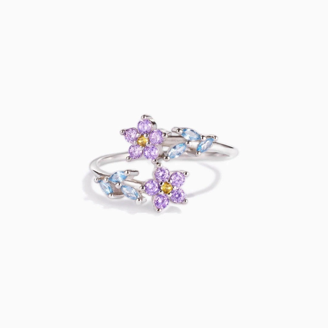 Wholesale Copper Flower Leaves Open Ring