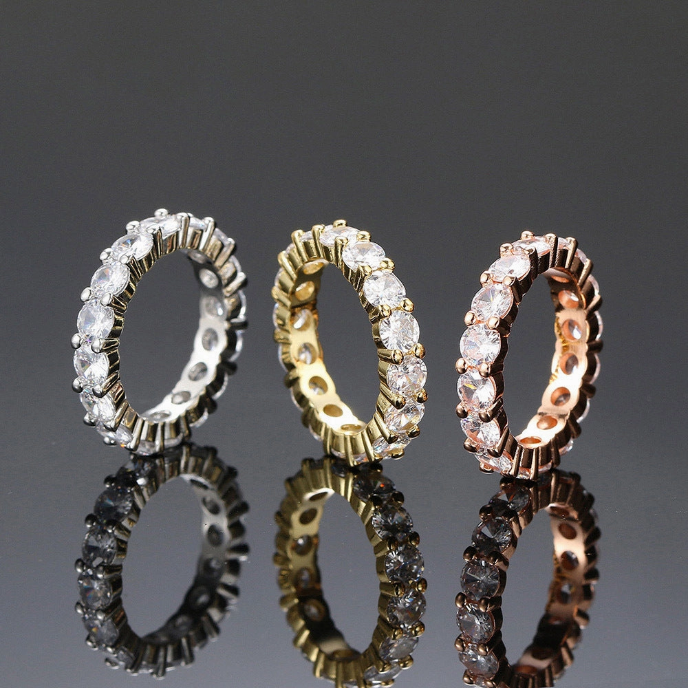 Wholesale Copper Full Diamond Round Ring