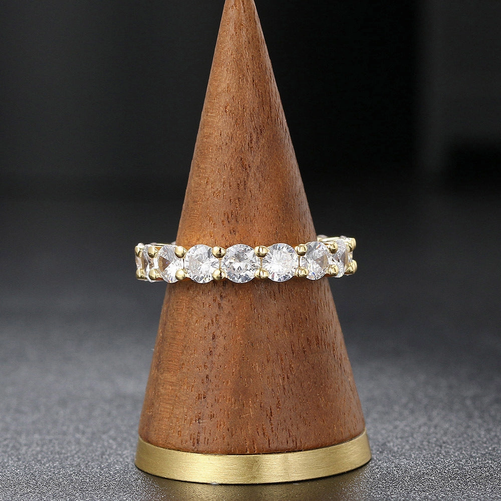 Wholesale Copper Full Diamond Round Ring