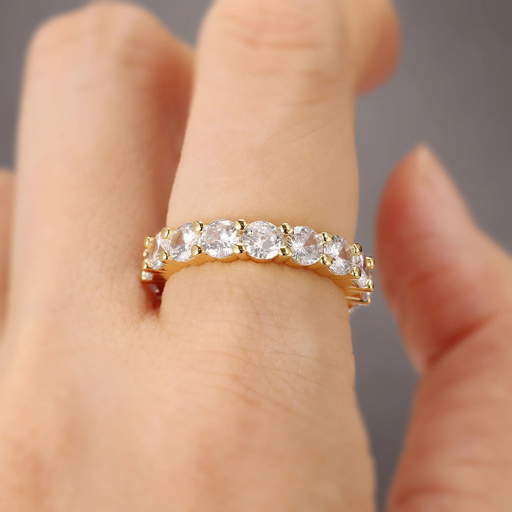 Wholesale Copper Full Diamond Round Ring