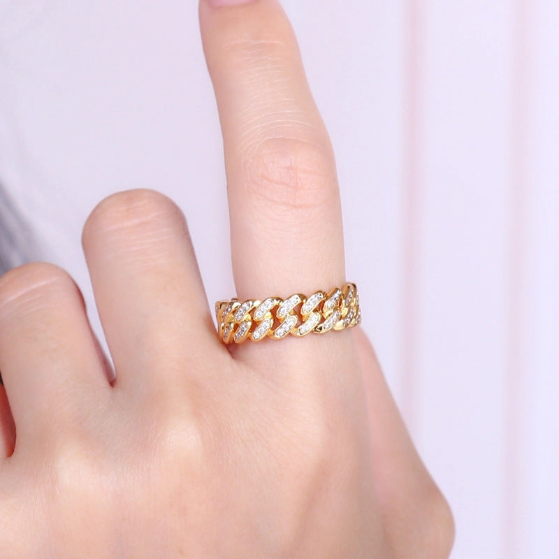Wholesale Copper Gold Plated Gold Plated 8mm Chain Ring