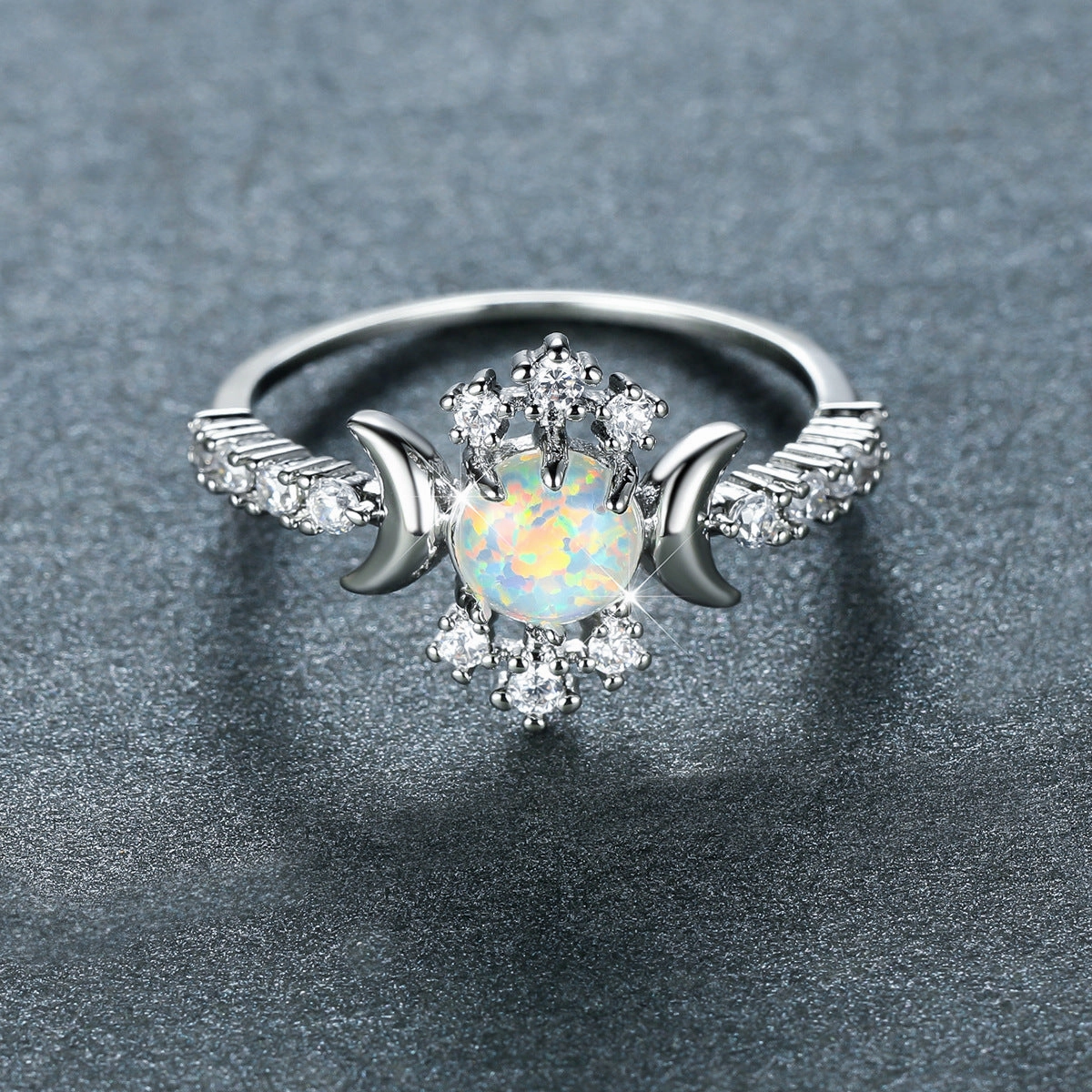 Wholesale Copper Inlay White Diamond Ring