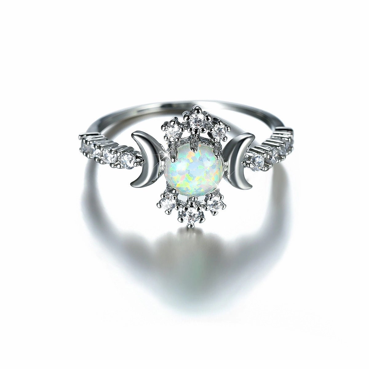 Wholesale Copper Inlay White Diamond Ring