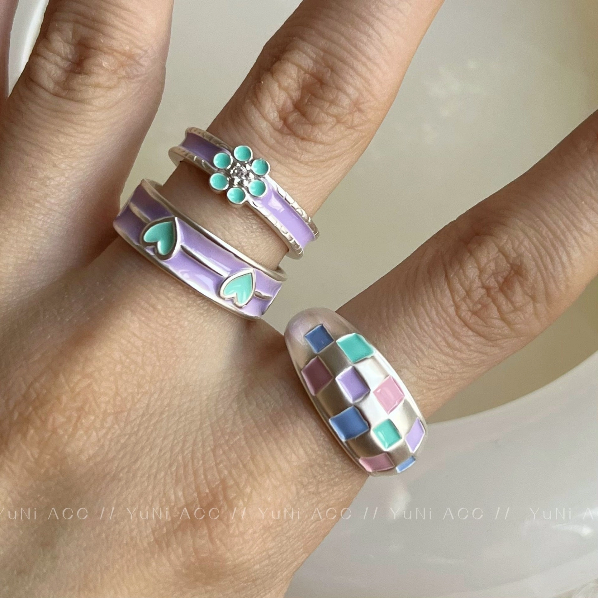 Wholesale Copper Macaron Heart Open Ring