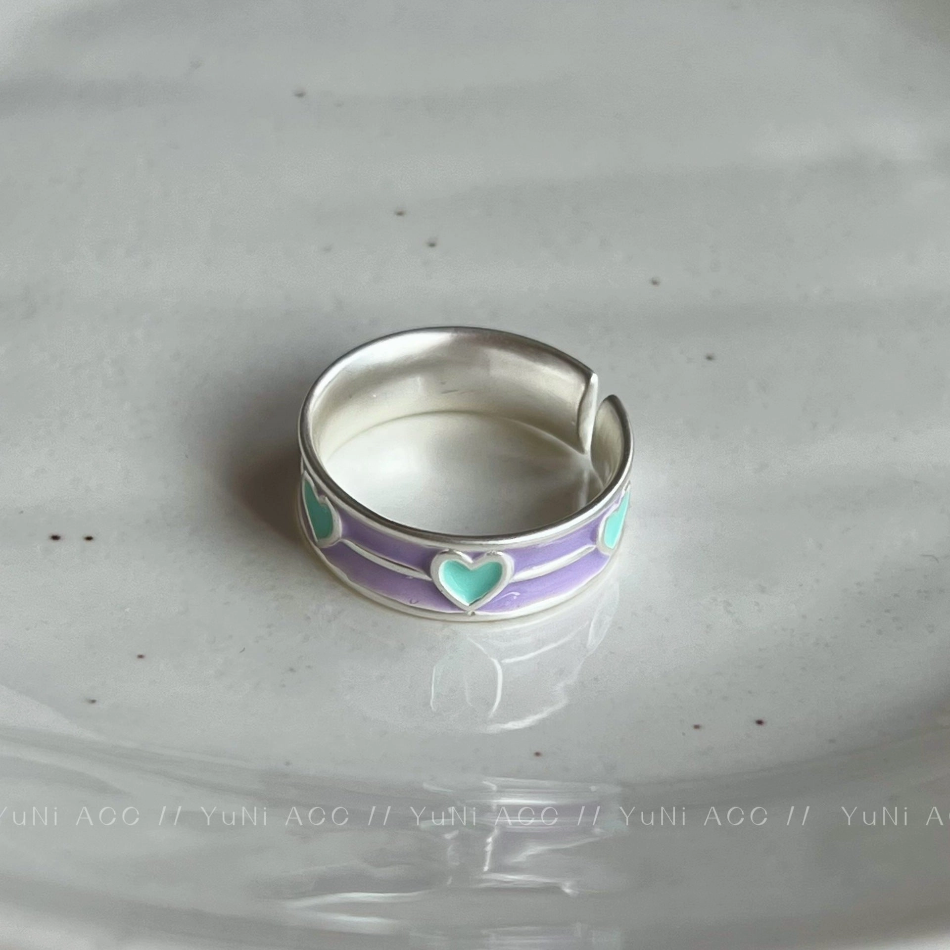 Wholesale Copper Macaron Heart Open Ring